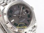 Rolex Datejust 41mm 126334 Gray Dial Green Roman Jubilee VSF V3 Eta Saat detay 4