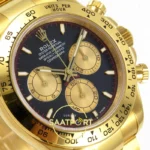 Rolex Daytona 40mm 126508 Black Yellow Gold Subdial QF Factory Eta Saat detay 4