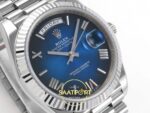 Rolex Day Date 228235 Gölgeli Mavi Roma Rakamlı Kadran 40mm Eta Saat detay 4
