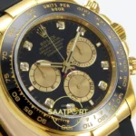 Rolex Daytona 40mm 126518 Black Yellow Gold Diamonds QF Factory Eta Saat detay 4