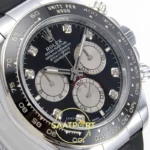 Rolex Daytona 40mm 126519 Black Silver Diamonds QF Factory V2 Eta Saat detay 4