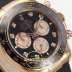 Rolex Daytona 40mm 126515 Black Rose Gold Diamonds QF Factory V2 Eta Saat detay 4