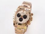 Rolex Daytona 40mm 126505 Rose Gold Black Subdial Oyster VSF Factory Eta Saat detay 4