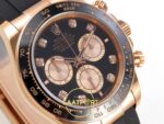 Rolex Daytona 40mm 126515 Black Rose Gold Diamonds Oysterflex ERF Factory Eta Saat detay 4