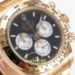 Rolex Daytona 40mm 126505 Black Silver Stick Rose Gold BTF Factory Eta Saat detay 4