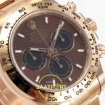 Rolex Daytona 40mm 126505 Brown Black Rose Gold BTF Factory Eta Saat detay 4