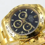 Rolex Daytona 40mm 126508 Black Yellow Gold BTF Factory Eta Saat detay 5