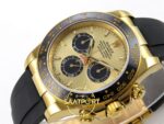 Rolex Daytona 40mm 126518 Yellow Gold Black Subdial Oysterflex ZF Factory Eta Saat detay 5