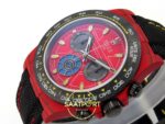 Rolex Daytona DIW Red Carbon Iron Man Red Dial Black Nylon Eta Saat detay 5