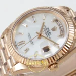 Rolex Day Date 228235 Beyaz Sedef Taşlı Kadran 40mm VSF V2 Eta Saat detay 5