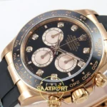 Rolex Daytona 40mm 126515 Black Rose Gold Diamonds VF Factory Eta Saat detay 5