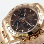 Rolex Daytona 40mm 126505 Brown Rose Gold QF Factory Eta Saat detay 5