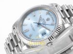 Rolex Day Date 228235 Taşlı Buz Mavisi Kadran 40mm Eta Saat detay 5