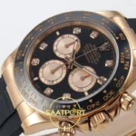 Rolex Daytona 40mm 126515 Black Rose Gold Diamonds QF Factory V2 Eta Saat detay 5