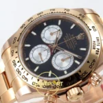 Rolex Daytona 40mm 126505 Black Silver Stick Rose Gold BTF Factory Eta Saat detay 5
