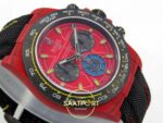 Rolex Daytona DIW Red Carbon Iron Man Red Dial Black Nylon Eta Saat detay 6