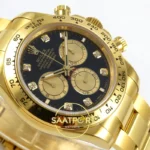 Rolex Daytona 40mm 126508 Black Yellow Gold Diamonds Yellow Gold QF Factory V2 Eta Saat detay 6