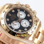 Rolex Daytona 40mm 126505 Black Silver Diamonds Rose Gold BTF Factory Eta Saat detay 6