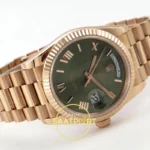 Rolex Day Date 128235 Yeşil Roma Rakamlı Kadran 36mm QF Eta Saat detay 7