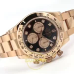 Rolex Daytona 40mm 126505 Black Rose Gold Diamonds Rose Gold QF Factory Eta Saat detay 7