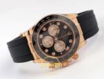 Rolex Daytona 40mm 126515 Black Rose Gold Diamonds Oysterflex ERF Factory Eta Saat detay 7