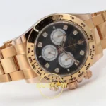 Rolex Daytona 40mm 126505 Black Silver Diamonds Rose Gold BTF Factory Eta Saat detay 7