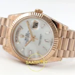 Rolex Day Date 228235 Beyaz Sedef Taşlı Kadran 40mm VSF V2 Eta Saat detay 8