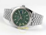 Rolex Datejust 41mm 126334 Green Textured Stick Dial Jubilee VSF V3 Eta Saat detay 8