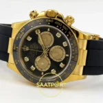 Rolex Daytona 40mm 126518 Black Yellow Gold Diamonds QF Factory Eta Saat detay 8