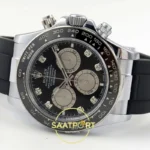 Rolex Daytona 40mm 126519 Black Silver Diamonds QF Factory V2 Eta Saat detay 8