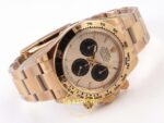Rolex Daytona 40mm 126505 Rose Gold Black Subdial Oyster VSF Factory Eta Saat detay 8