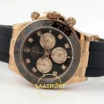 Rolex Daytona 40mm 126515 Black Rose Gold Diamonds QF Factory V2 Eta Saat detay 8