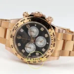 Rolex Daytona 40mm 126505 Black Silver Diamonds Rose Gold BTF Factory Eta Saat detay 8
