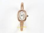 Cartier Baignoire 23mm Rose Gold Beyaz Kadran Bayan Super Clone ETA Görünüm 1 — Kadran ve Bezel Görünümü