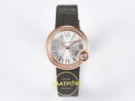 Cartier Ballon Blanc De Cartier Bayan ETA Saat 30mm Ön Cephe Kadran ve Kasa Görünümü Super Clone — Kadran ve Bezel Görünümü
