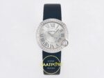 Cartier Ballon Blanc 30mm Çelik Beyaz Kadran Bayan Super Clone ETA Görünüm 1 — Kadran ve Bezel Görünümü