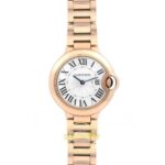 Cartier Ballon Bleu 33mm Rose Gold Beyaz Kadran Bayan Super Clone ETA Görünüm 1 — Kadran ve Bezel Görünümü