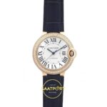 Cartier Ballon Bleu 36mm Rose Gold Taşlı Beyaz Kadran Bayan Super Clone ETA Görünüm 1 — Kadran ve Bezel Görünümü