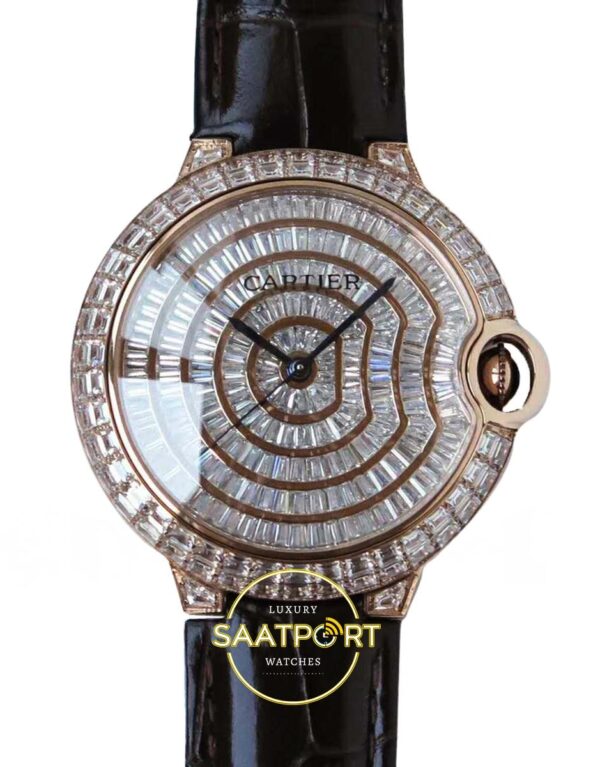 Cartier Ballon Bleu 42mm Rose Gold Beyaz Kadran Erkek Super Clone ETA Görünüm 1