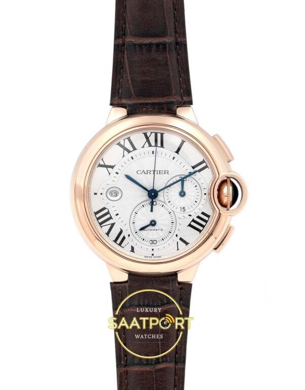 Cartier Ballon Bleu Erkek ETA Saat 47mm Ön Cephe Kadran ve Kasa Görünümü Super Clone