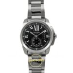 Cartier Calibre 42mm Çelik Siyah Kadran Çelik Bilezik Erkek Super Clone ETA Görünüm 1 — Kadran ve Bezel Görünümü