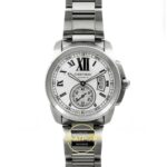 Cartier Calibre 42mm Çelik Beyaz Kadran Çelik Bilezik Erkek Super Clone ETA Görünüm 1 — Kadran ve Bezel Görünümü