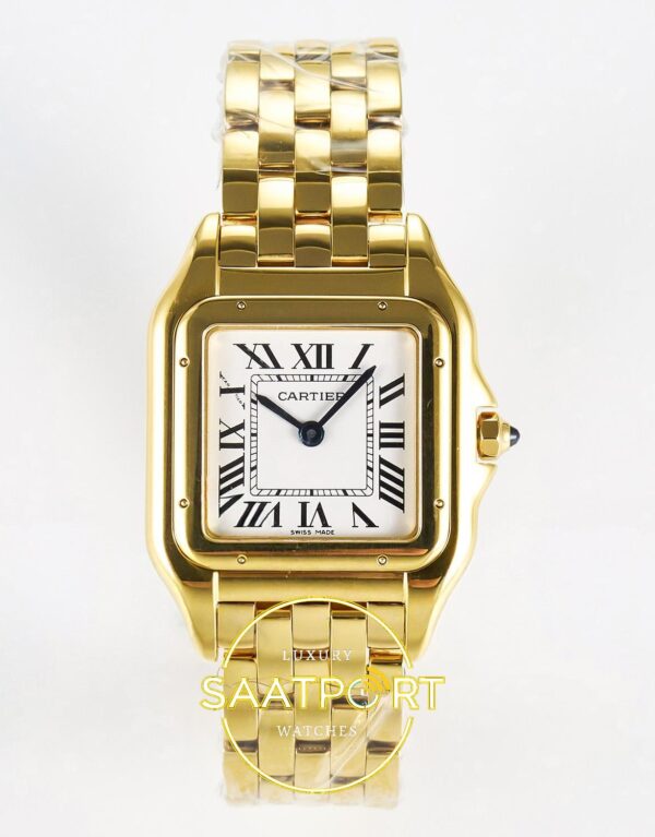 Cartier Panthere De Cartier Bayan ETA Saat 22mm Ön Cephe Kadran ve Kasa Görünümü Super Clone