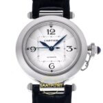 Cartier Pasha Bayan ETA Saat 35mm Ön Cephe Kadran ve Kasa Görünümü Super Clone — Kadran ve Bezel Görünümü