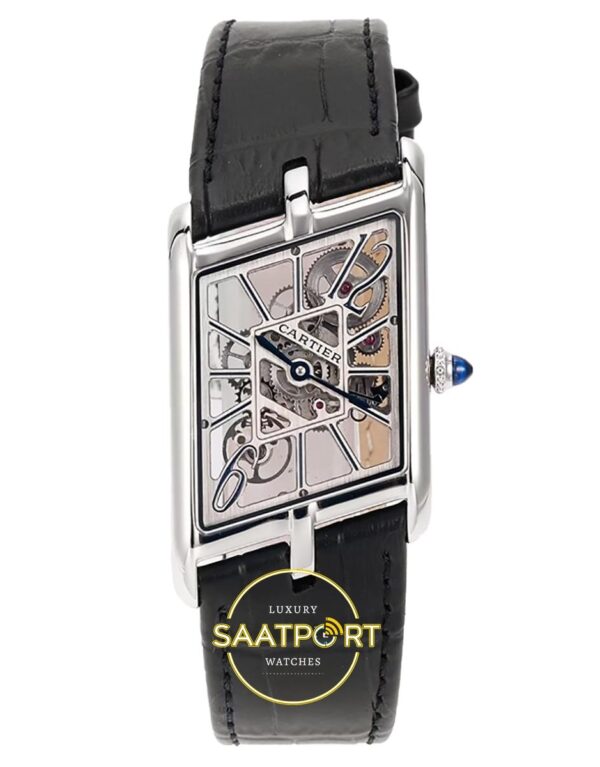 Cartier Prive Erkek ETA Saat 47.15mm x 26.2mm x 7.82mm Ön Cephe Kadran ve Kasa Görünümü Super Clone