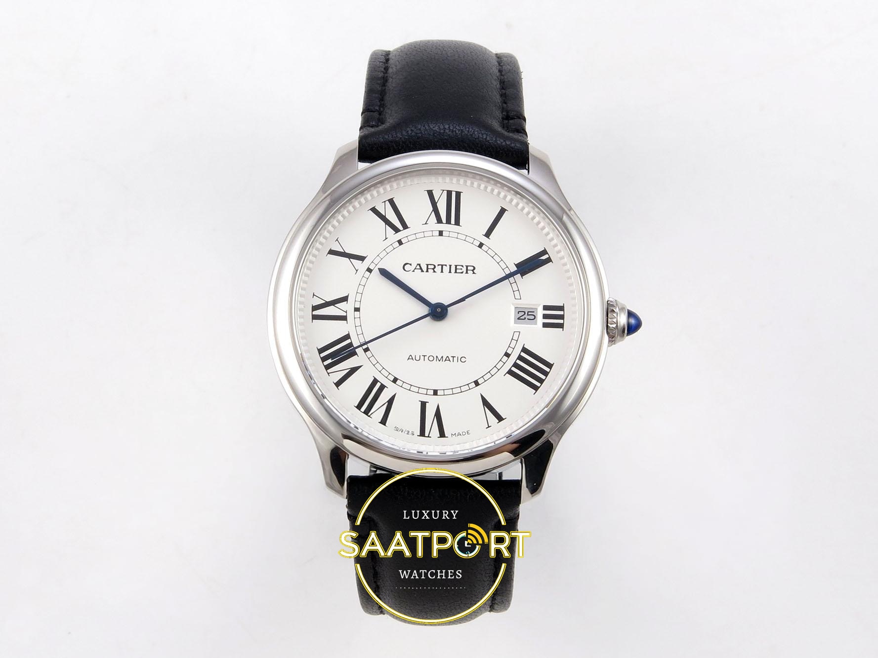 Cartier Ronde 40mm x 9.6mm 316L Çelik Gümüş Kadran Erkek Super Clone ETA Saat - Ön Cephe Kadran ve Kasa Görünümü Cartier Ronde Erkek ETA Saat 40mm x 9.6mm Ön Cephe Kadran ve Kasa Görünümü Super Clone