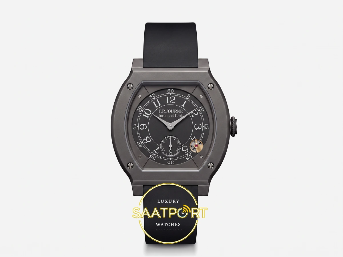 F.P. Journe Élégante Titalyt Antrasit-Siyah Kadran Gece Siyahı Kordon Super Clone ETA - Önden Tam Boy Stüdyo Görünümü F.P. Journe Élégante Titalyt Antrasit-Siyah Kadran Gece Siyahı Kordon Super Clone ETA - Önden Tam Boy Stüdyo Görünümü