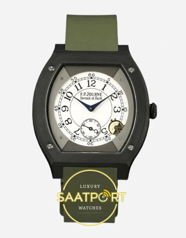F.P. Journe Élégante Titalyt Beyaz Kadran Yeşil Kordon Super Clone ETA - Önden Tam Boy Stüdyo Görünümü
