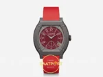 F.P. Journe Élégante Titalyt Bordo Kadran Mercan Kırmızı Kordon Super Clone ETA - Önden Tam Boy Stüdyo Görünümü — Kadran ve Bezel Görünümü