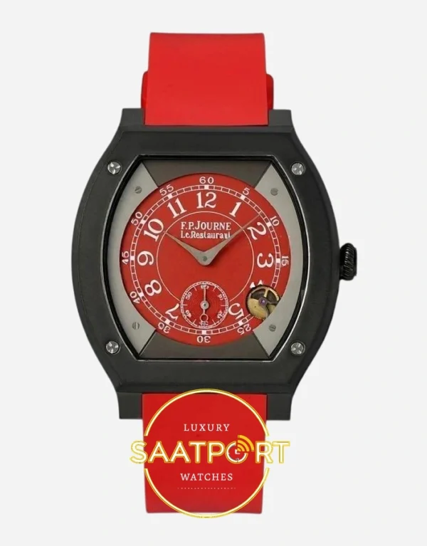 F.P. Journe Élégante Titalyt Kırmızı Kadran Kırmızı Kordon Super Clone ETA - Önden Tam Boy Stüdyo Görünümü